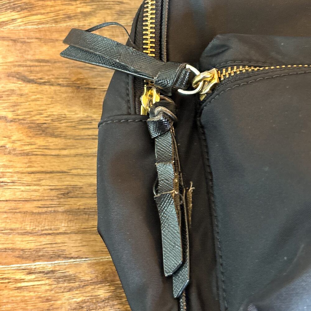 Kate Spade New York Black Nylon Mini Backpack Gold Hardware Zip Closure - Picture 5 of 7